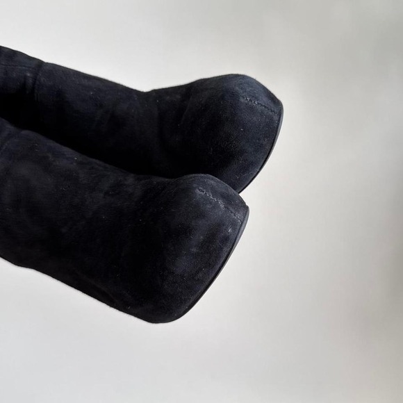 Knee high black suede boot size 6.5 platform leather - Picture 8 of 8